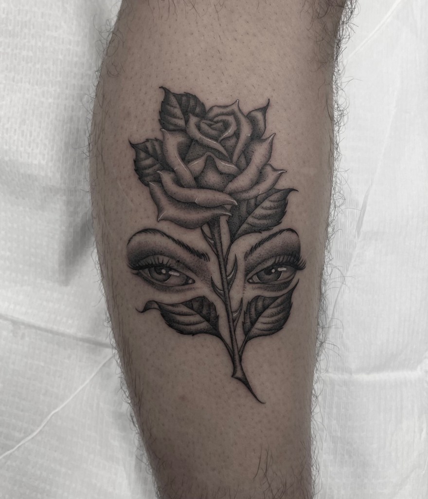 fine-line-rose-with-eyes-san-diego-tattoo