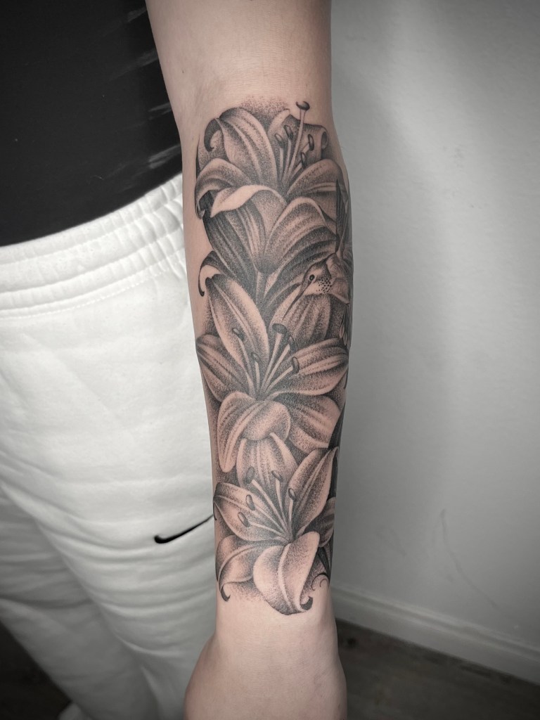 lily and hummingbird tattoo